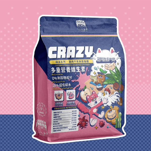 貓｜Crazy嗨派無穀乾糧｜雞肉干貝(200G)